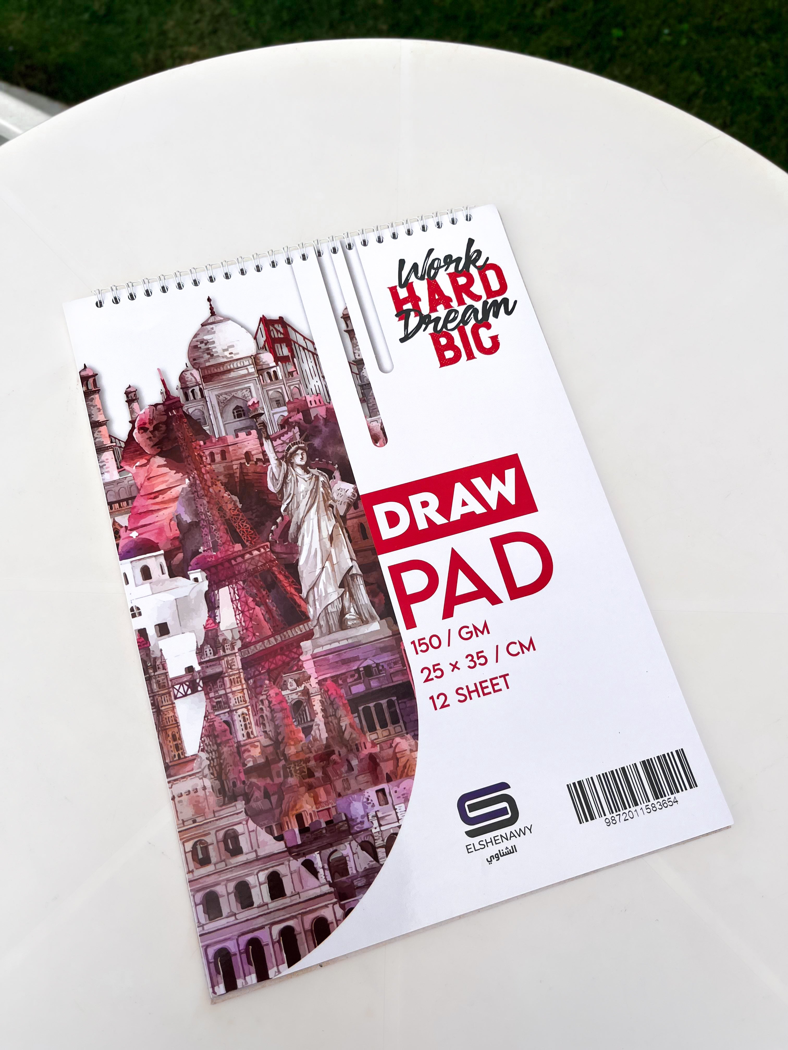 Sketchbook | White Draw Pad (25 x 35 CM) (Red)
