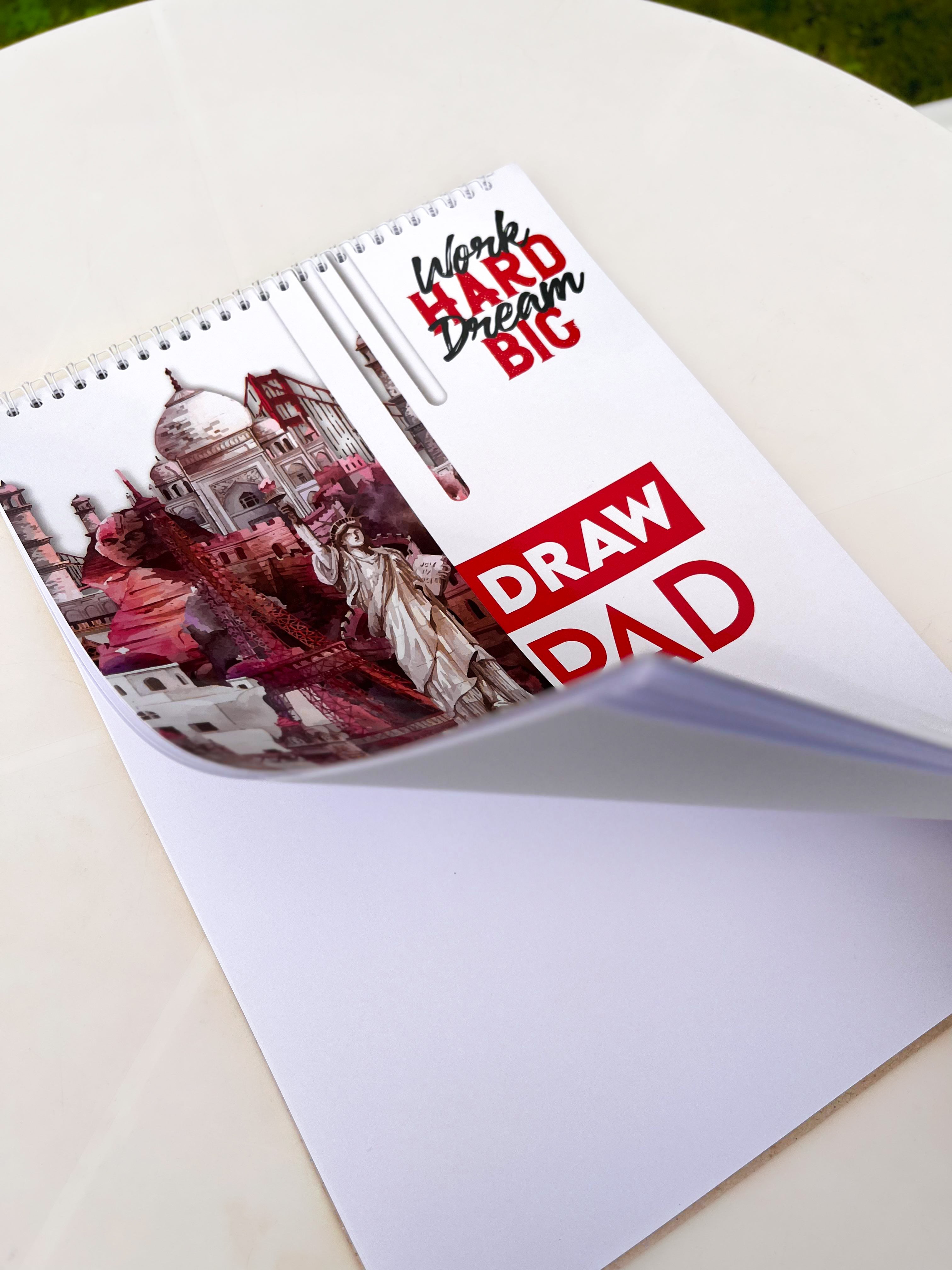 Sketchbook | White Draw Pad (25 x 35 CM) (Red)
